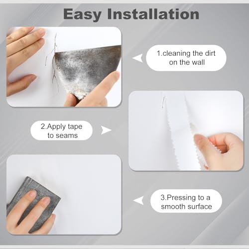 Self Adhesive Crack Repair Tape Drywall Joint Tape Patch Wall Seam Patch Heavy Duty Smooth Roll for Concrete Repair, White(1.25'' X 50') - size: 1.25 Inch x 50 ft