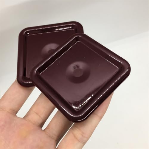 4 Pack 3 inch Square Reusable Carpet Bottom Furniture Caster Cups to Protect Hardwood, Tile or Laminate Floors Carpet Sliders for Moving Heavy Sofa Bed Couch Fridge, (Brown, Square)