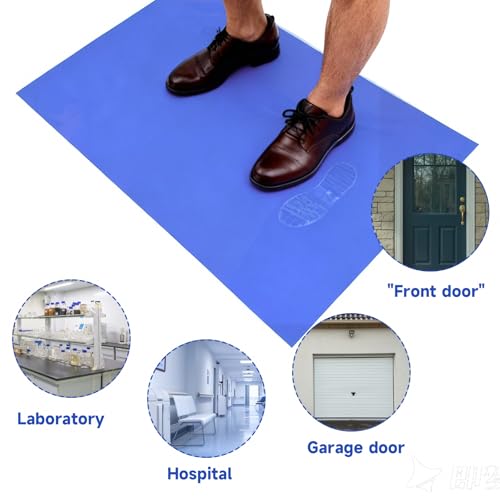 SHUESS 120 Sheets Sticky Mats for Shoes, 18x24 inch Sticky Mat, Tacky Surface for Dust and Dirt Removal from Shoes and Wheels in Labs, Homes, Construction