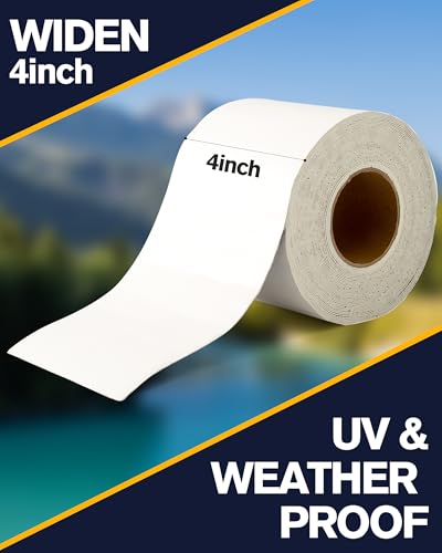 X-Haibei RV Roof Tape 4 Inch x 50 Feet, White, RV Roof Sealant Tape for Camper Trailer Roof Repair, Boat Sealing,Awning, Canopy Window, UV Resistant, Waterproof, 15 Years (4inch x 50 feet) - style: 4inch x 50 feet