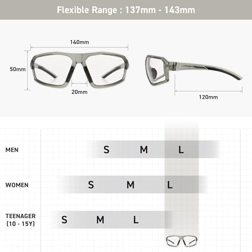 REV Amour Z87+ Safety Glasses, UV400 Impact-Resistant Sunglasses with Anti-Scratch for Work & Outdoor - color: Glass Trace