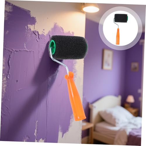 POPETPOP 1 Set Textured Paint Roller Brush Kit Wall Repair Tool with Rollers Holder for Smooth Finishes for Renters Landlords Ergonomic Design Durable Shed Resistant Paint Tools