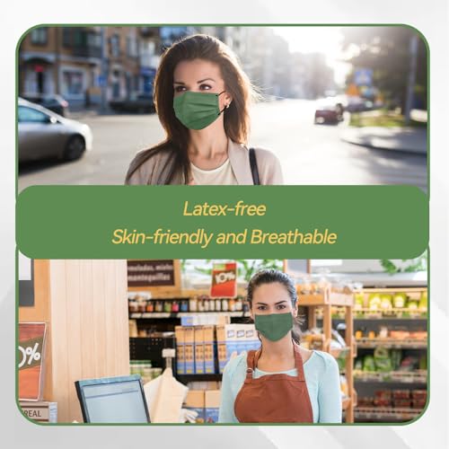 Jointown Disposable Face Mask - 3 Ply Protection Face Masks, 50 Pack Morandi - color: Morandi