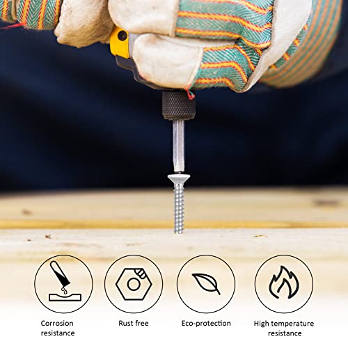 White Head 50 PCS #10X3 Stainless Steel Phillips Flat Head Wood Screws,Stainless Steel 18-8 A2(304) Screw,Home Screw Kit by QISHENG - color: White, size: #10x3"