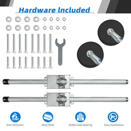 Ladder Leveler Non-Slip Rubber Leg Ladder Stabilizer, Adjustable Ladder Leg Level, Maximum Load Capacity 550 lbs, Fits Indoor and Outdoor Stairs and All Surfaces, Ladder Fittings 1 Pair (26 Inch) - size: 60CM*1 PAIR