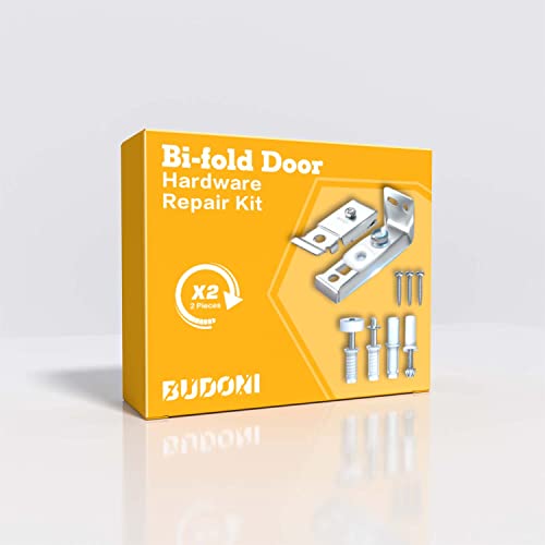 Bifold Door Hardware Repair Kit - 2 Pack Bi-fold Sliding Closet Door Hardware Kit for 7/8" to 1" Track, Folding Pocket Door Replacement Parts Set Include Top Bottom Pivots Bracket and Guide Wheel - size: 2 Pack