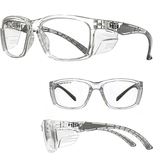 HTS HUNTERSKY E60 Anti-Fog Safety Glasses with Side Shields ANSI Z87 Eye Protection for Men Women Lab Chemistry Goggles DIY - color: Clear & Clear - 2