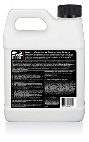 MORE Grout, Ceramic & Porcelain Tile Sealer - Water-Based Grout Sealer - Stain, Tile & Grout Protection - for Bathrooms, Showers & Floors - Prevent Grout Haze - Safe & Easy to Use - Unscented - 32oz - size: Quart