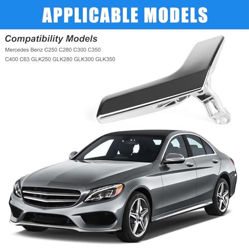 Inside Interior Door Handle Repair Kit Right Passenger Side Replacements for Mercedes-Benz C250 C280 C300 C350 C400 C63 GLK250 GLK280 GLK300 GLK350 Replaces 2047202763, 2047201271 Silver