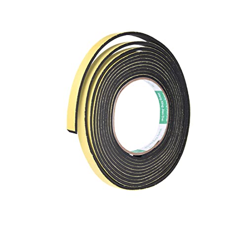 uxcell Sealing Foam Tape 10mm Wide 3mm Thick 4m/13ft Long, Self Adhesive Weather Strip for Window Door Insulation - size: 10mmx3mmx4m