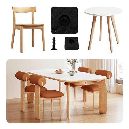 16PCS 22x22mm Black Square Furniture Pads, Non-Slip Heavy Duty Screw-on Furniture Feet, Noise-Canceling Rubber Sliders for Table Desk Chair Sofa Legs
