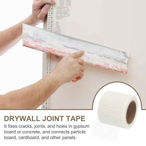 PATIKIL Drywall Repair Mesh Tape, 4 inch x 82 ft Fiberglass Repair Patch Self-Adhesive Dry Wall Joint Tape 6 Mesh Wall Hole Crack and Seam Patch, White - size: 4 inch x 82 Feet