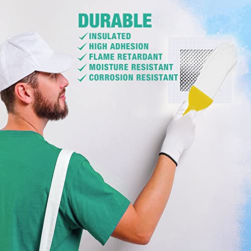 16Pcs Wall Patch Repair Kit - 4/6/8 Inch Drywall Repair Patch Kits- Aluminum Dry Wall Hole Patch for Large & Small Hole - Ceiling & Sheet Rock Repair Kit with Sandpaper & Putty Knife Scraper