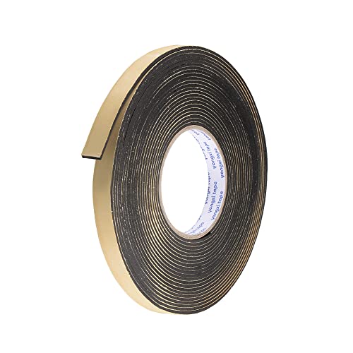 uxcell Sealing Foam Tape 15mm Wide 2mm Thick 10m/32.8ft Long, EVA Self Adhesive Weather Strip for Window Door Insulation - size: 15mmx2mmx10m