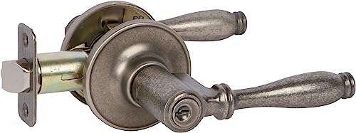 Delaney Callan Silona Entry Door Handle, Fits Doors 1-3/8 to 1-3/4 in. Thick, Antique Silver Finish – Reversible Handed Decorative Door Lever
