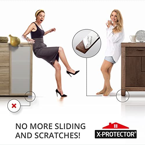 X-PROTECTOR Non-Slip Furniture Pads 8 PCS 1” x 4” - Rubber Furniture Grippers - Self-Adhesive Floor Protectors Grips for Furniture Feet! - size: 8 Rectangular 1 x 4"
