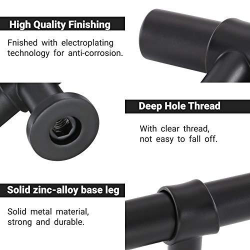 Goldenwarm 10 Pack Black Cabinet Knobs Black Kitchen Cabinet Knobs Kitchen Drawer Handles T Bar Dresser Handles Modern Pulls for Drawer, 2 Inch Overall Length - color: Black, size: Knobs