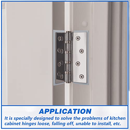 Ferraycle Door Hinge Shims Bulk 16 Gauge Stainless Steel Hinge Spacer with Coated Finish 4-1/2" x 1-5/8" Metal Door Hole Filler Plates for Repair Kit(20 Pack)