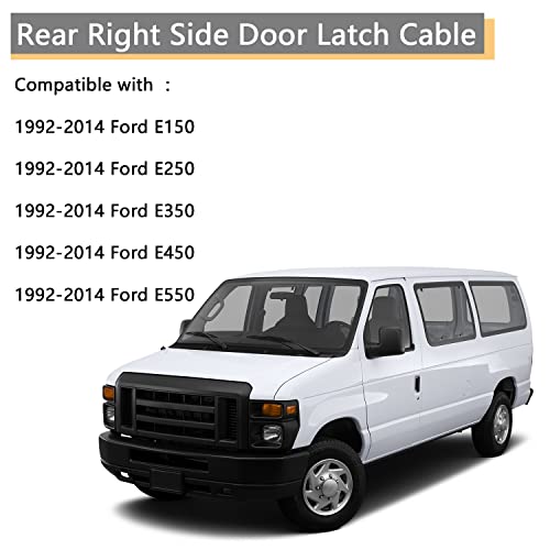 Rear Door Latch Cable Compatible for 1992-2014 F-ord E150 E250 E350 E450 E550 Van Rear Right Passenger Side Cargo Door Latch Cable Replace 8C2Z15431A02C - size: E-van Rear Right Door Cables