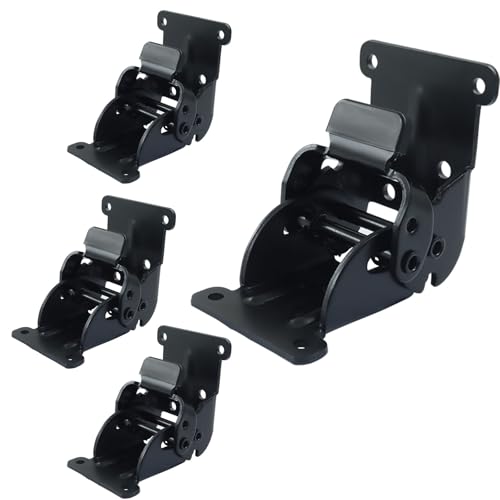 4 Pcs 180 Degree Self-Locking Brackets, Folding Hinges Adjustable Support, Non-Slip Pads Leg Fittings for Table, Bed and Desk Legs