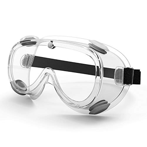Safety Goggles Medical Goggles Fit Over Eyeglasses Anti-Fog Safety Glasses Clear Lab Goggles chemistry Protective Eyewear ANSI Z87.1