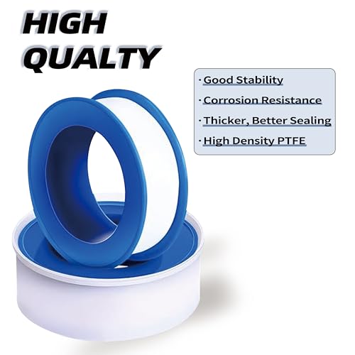 ALLICAVER 4 Rolls Premium Plumbers Tape, 1/2" x 520" Teflon Tape, PTFE Thread Seal Tape, High-Density Thread Sealant, for Shower Head, Water Pipes DIY Plumbing Accessories Come with Plumbers Hemp - size: 1/2" x 520"