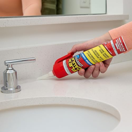 Flex Caulk, Silicone, Waterproof & Weatherproof Sealant, Strong, Indoor, Outdoor, Bath, Kitchen, Shower, Sink, Window, Baseboards, Door, RV, Roof, Wood, Glass, Tile, Marine, Clear, 6.5 oz, 1-Pack - style: Silicone, Clear, 6.5 oz, 1-Pack