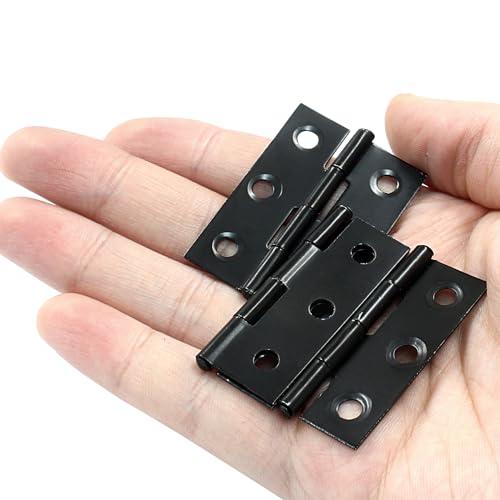 Murtenze 16 Pack 2 Inch Door Hinges, Black Butt Hinges with Mounting Screws - color: Black, size: 2 Inch - 16 PCS