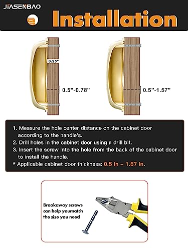 Brushed Gold Cabinet Cup Pulls 3" Hole Center 10 Pack Brass Drawer Pulls Kitchen Hardware Cabinet Handles Dresser Handles Knobs - color: Brushed Gold, size: 3"(76mm) Hole Center