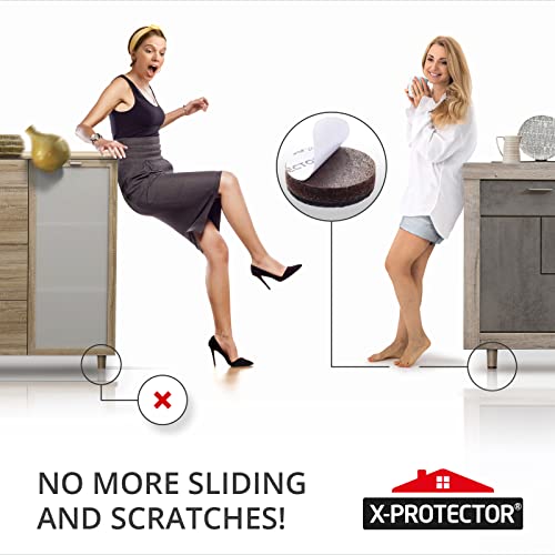 Non Slip Furniture Pads 16 pcs 1" X-Protector - Premium Furniture Grippers! Self-Adhesive Rubber Feet Furniture Feet - Ideal Non Skid Furniture Pad Floor Protectors - Keep Furniture in Place! - size: 16 Round 1"