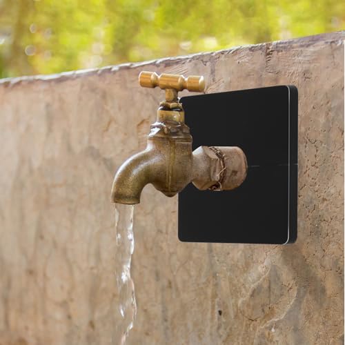 2PCS Shower Arm Flange, Plastic Square Escutcheon Plate Black Plates Self-Adhesive Plumbing Cover Plates for Covering Gaps Holes, for 20mm/0.78 Inch Diameter Pipe