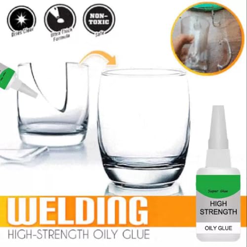 2pcs High Strength Oily Glue Universal Superglue,Mighty Instant Glue for Resin Ceramic Metal Glass Used for Quick Repair of Metal, Plastic, Wood, Glass, Jade and So On
