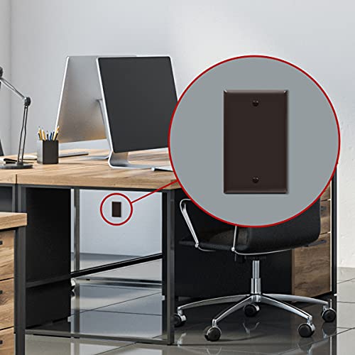 ENERLITES Blank Device Wall Plate, Gloss Finish, Standard Size 1-Gang 4.50" x 2.76", Polycarbonate Thermoplastic, 8801-BR, Brown - color: Brown, size: With Screws