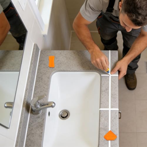 4Pcs Caulking Tool Set Sealant Caulk Finishing Grout Sealing Tools for Kitchen Bathroom Floor Reusable Caulk Remover Tools Sealant Finishing Grout Scraper (Orange)