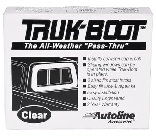 Trailfx Window Seal Inflatable Truck Cab to Camper 24 x 16 Inch Clear PVC Fills Gaps Up to 3 Inches All-Weather Pass-Through Camper Rear Window Seal Includes Repair Kit