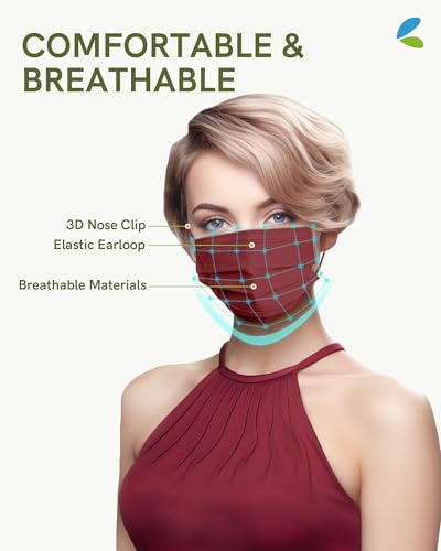 FriCARE Face Masks Disposable for Adults, 4 Ply ASTM Level 3, Individually Wrapped Mask for Allergy Protection, 100 Pack, Autumn Spice - color: Autumn Spice
