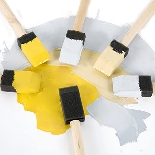Mister Rui Foam Paint Brush, Mister Rui Poly Foam Paint Brushes 1 Inch 24 Pack, Small Paint Sponge Brushes for Painting and Cleaning - color: Foam Brush Set | Pack of 24