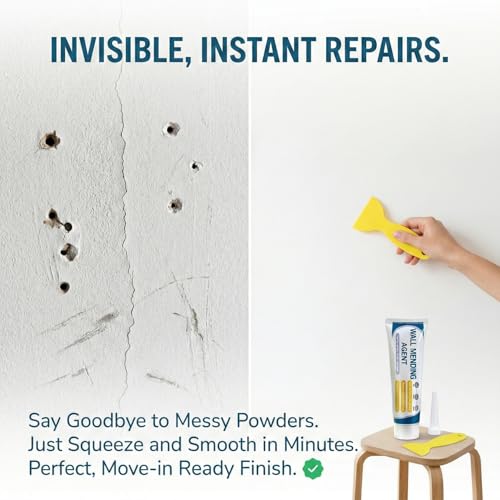 Drywall Patch Repair Kit - Wall Mending Agent for Nail Holes & Cracks | Non-Shrinking Wall Repair Paste with Scraper & Nozzle | Odorless, Quick-Drying Putty (2SETS) - color: 2SETS