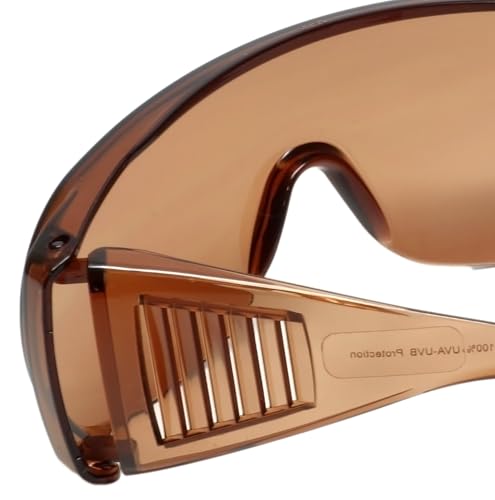 Calabria Fit Over Safety Glasses | Polarized Sunglasses Over Glasses | Wrap Around Anti-Fog | Scratch Resistant | Unisex - color: Copper