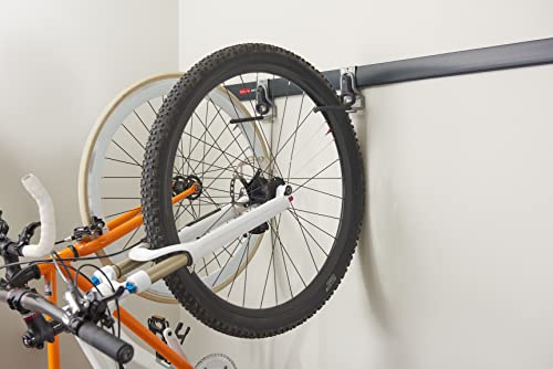 Rubbermaid FastTrack Garage Organization System Vertical Bike Hook Black Holds up to 50 Pounds Wall Mount and Heavy Duty Garage Hanger for Bike Storage - size: 1 Count (Pack of 1), style: Bike Hook