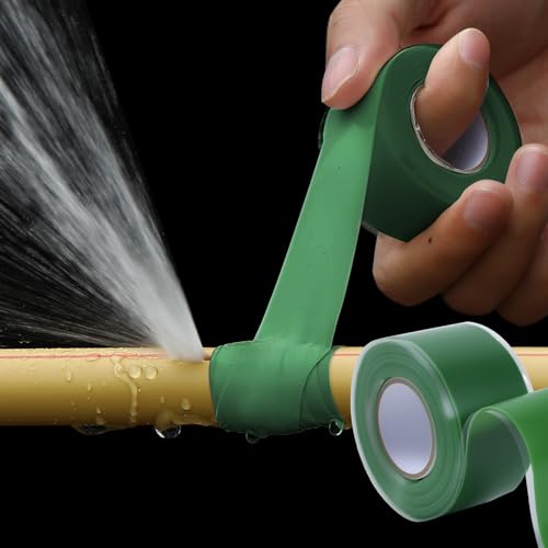 2-Pack Green Silicone Tape (20 Ft Total) - Flexible Grip Tape for Sport Rackets & Fishing Rods - Leak Seal Repair for Irrigation Pipes - Easy-Peel Liner, 1 Inch x 10 Feet - color: Green