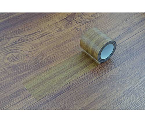 XGNG 5.7cmx4.57m Simulation Wood Grain High-Adhesive Repair Tape for Desk Chair Furniture Floor Beautification Decoration Tape, Golden Camel