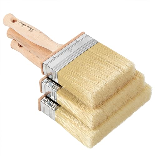 Bates- Deck Stain Brush Set, 4”, 5” and 6”, Stain Brushes for Wood, Deck Stain Applicator, Deck Brush, Wide Paint Brush, Large Paint Brushes, Wood Stain Brush, Masonry Brush, Wood Stain Applicator