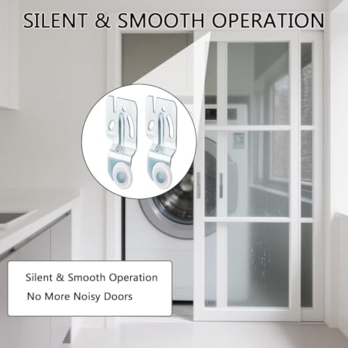 8 Pcs Sliding Closet Door Roller Kit Top-Hung Closet Door Rollers, Wheel Diameter Closet Sliding Door Roller Hardware Kit, for 3/4" to 1-3/8 Inch Thick