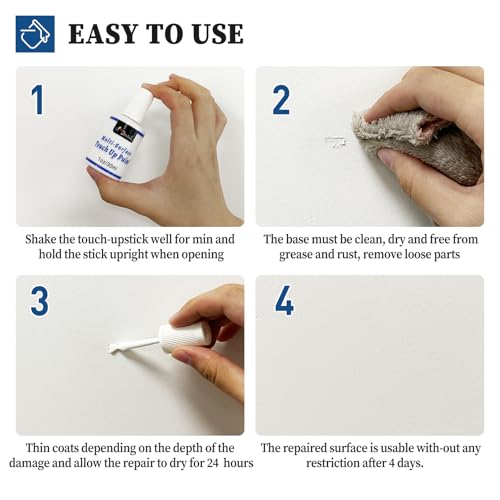 DWIL White Touch Up Paint - Multi Surface Touch Up Paint Pen, Scratch Repair for Wall, Door, Cabinets, Metal, Appliance, Wood, Furniture, 1.5 Fl Oz (Semi Gloss, White) - color: White