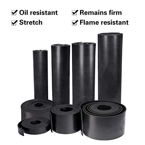 TORRAMI Solid Neoprene Rubber Strips Roll 1/8 (.125) inch Thick X 2 inch Wide X 10 Feet, for DIY Weather Stripping, Gasket, Seal - size: 2" Wide X 10' Long, style: 1/8 (.125)" Thick