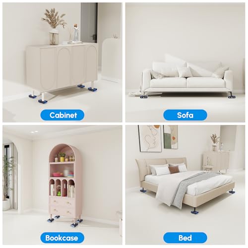 Furniture Sliders, Furniture Movers with Wheels 700LBS- 4 Metal Slider with Anti-Slip Pad(4 Brakes Each for Easy Moving, Heavy Duty Appliance Roller Dolly for Couches, Sofas +More. - size: 700LBS