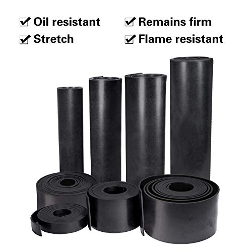 TORRAMI Neoprene Rubber Sheet Roll 3/16" (.187") Thick x 12" Wide x 48" Long for DIY Gaskets, Pads, Seals, Crafts, Flooring,Cushioning of Anti-Vibration, Anti-Slip - size: 12" Wide X 48" Long, style: 3/16 (.187)" Thick