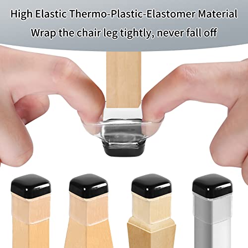Ezprotekt 24 Pcs Chair Sliders for Carpet, Square Chair Glides for Carpet, Teflon Furniture Pads Glides, Bar Stool Protectors Caps, Furniture Sliders for Chair Table Desk Clear (S Fit: 0.55"- 0.75") - size: S - Clear
