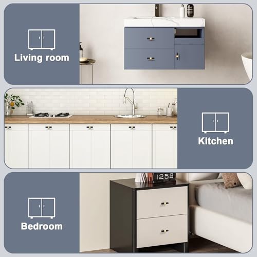 5Pack Single Hole Black Cabinet Knobs with Gold Champagne Base T Shaped Dold Kitchen Cabinet Knobs Hardware Pull Knob for Cabinets and Drawers 50mm Total Length - color: Black with Champagne Gold Base, size: Single Hole-2inch Length